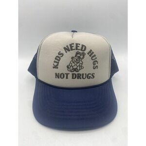 Vintage Kids Need Hugs Not Drugs Teddy Bear Hug Trucker SnapBack Hat